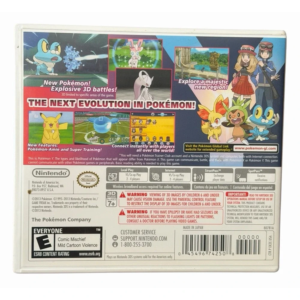 Pokemon Y (Nintendo 3DS, 2013) Tested